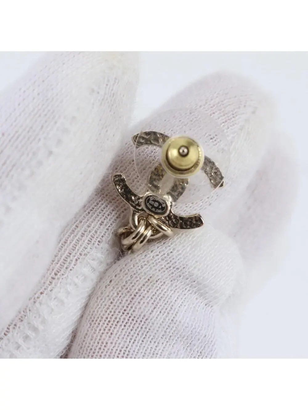 Chanel Cc Logo Earrings Metal Gold-Tone #299772C13B